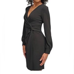 DKNY Elegant Black Wrap Dress NWT